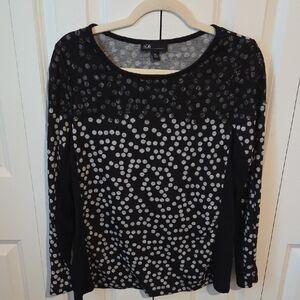 AGB Black and White Dotted Long Sleeve Tee
